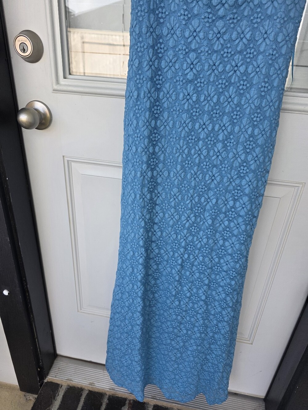 Bardot Blue Lace Slip Dress XXL Midi Spaghetti Strap Delicate Floral Party NWT - Picture 7 of 11